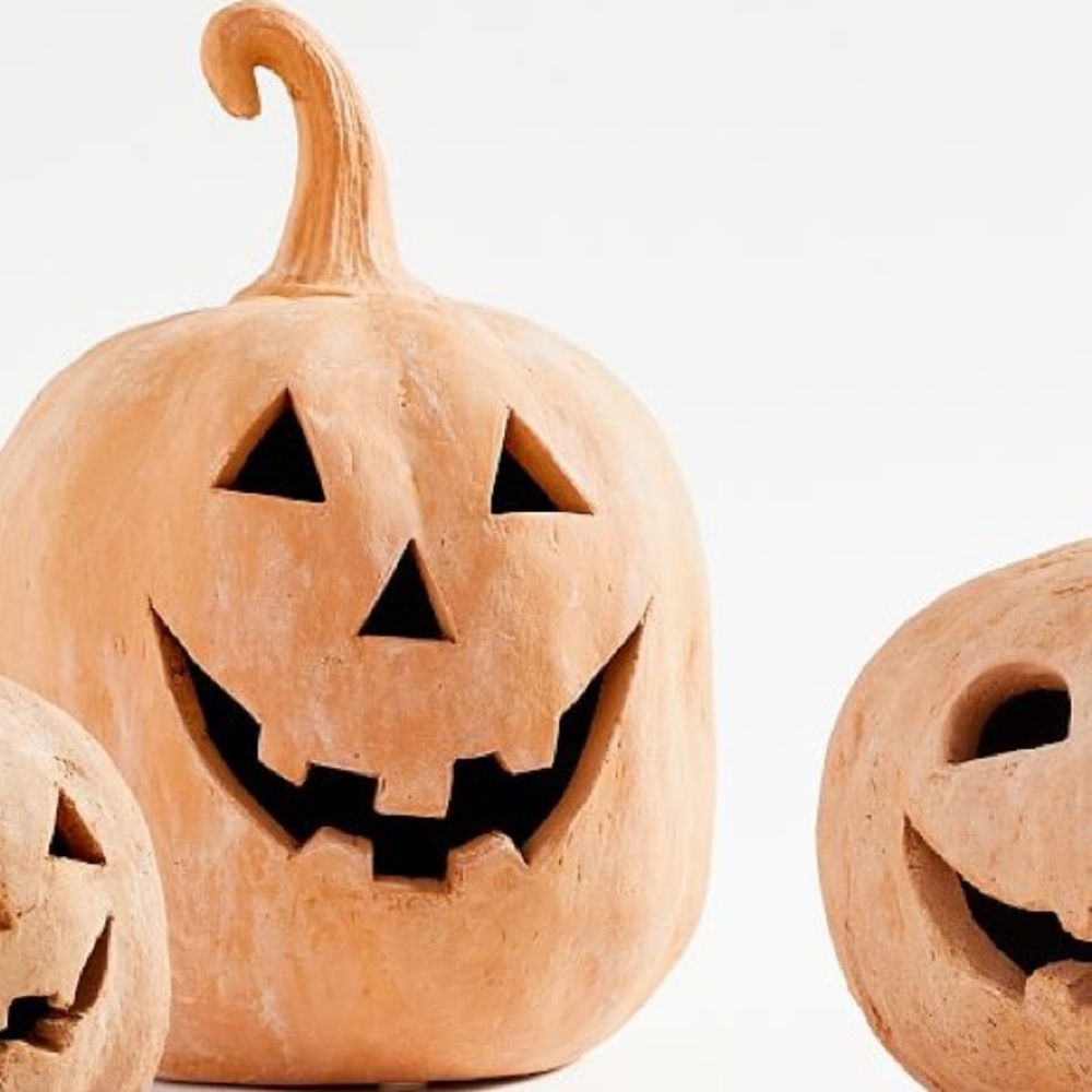 Pottery Barn Spooky and Cute Handmade Terracotta Jack O' Lantern Large P… - Picture 7 of 17